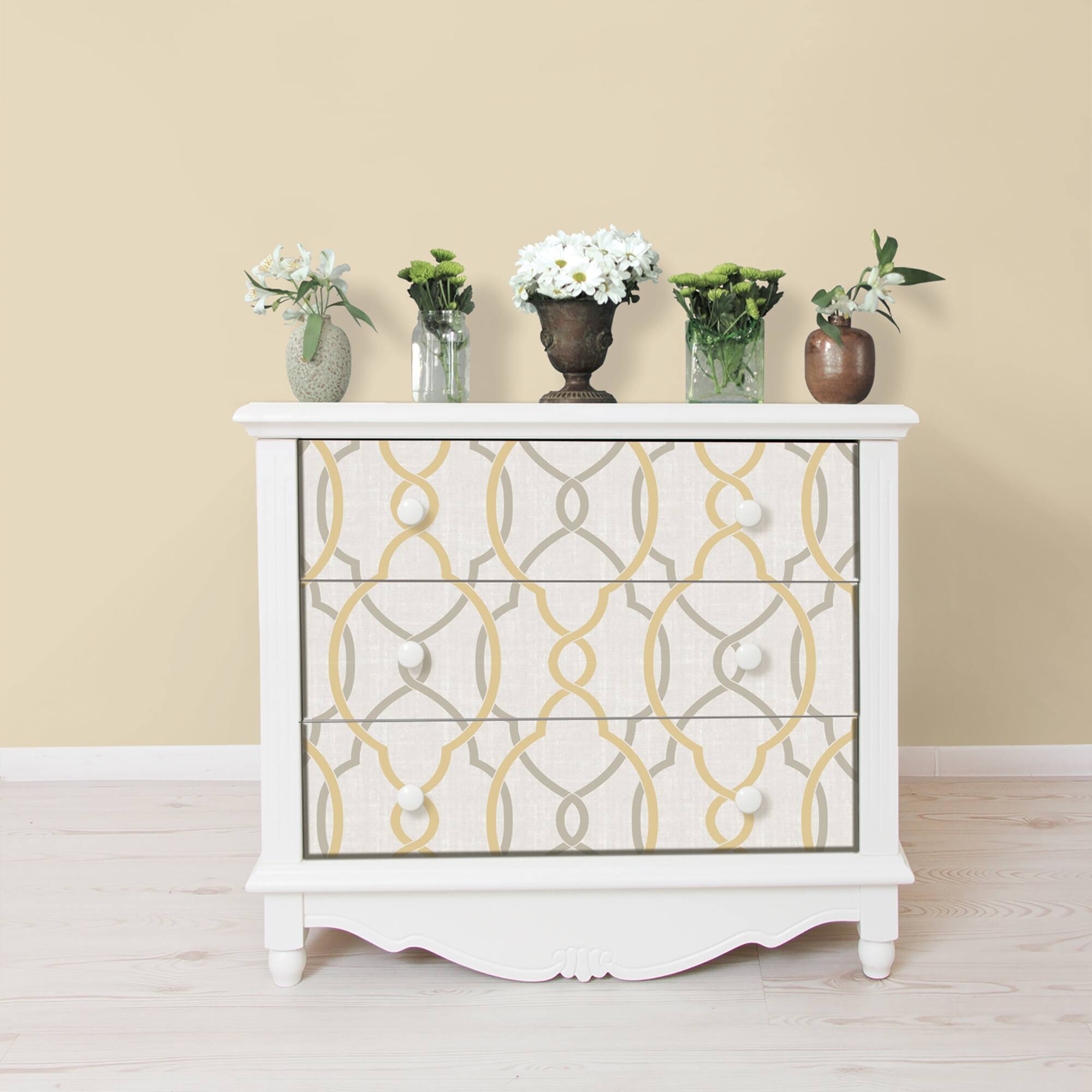 NuWallpaper Sausalito Taupe & Yellow Peel & Stick Wallpaper